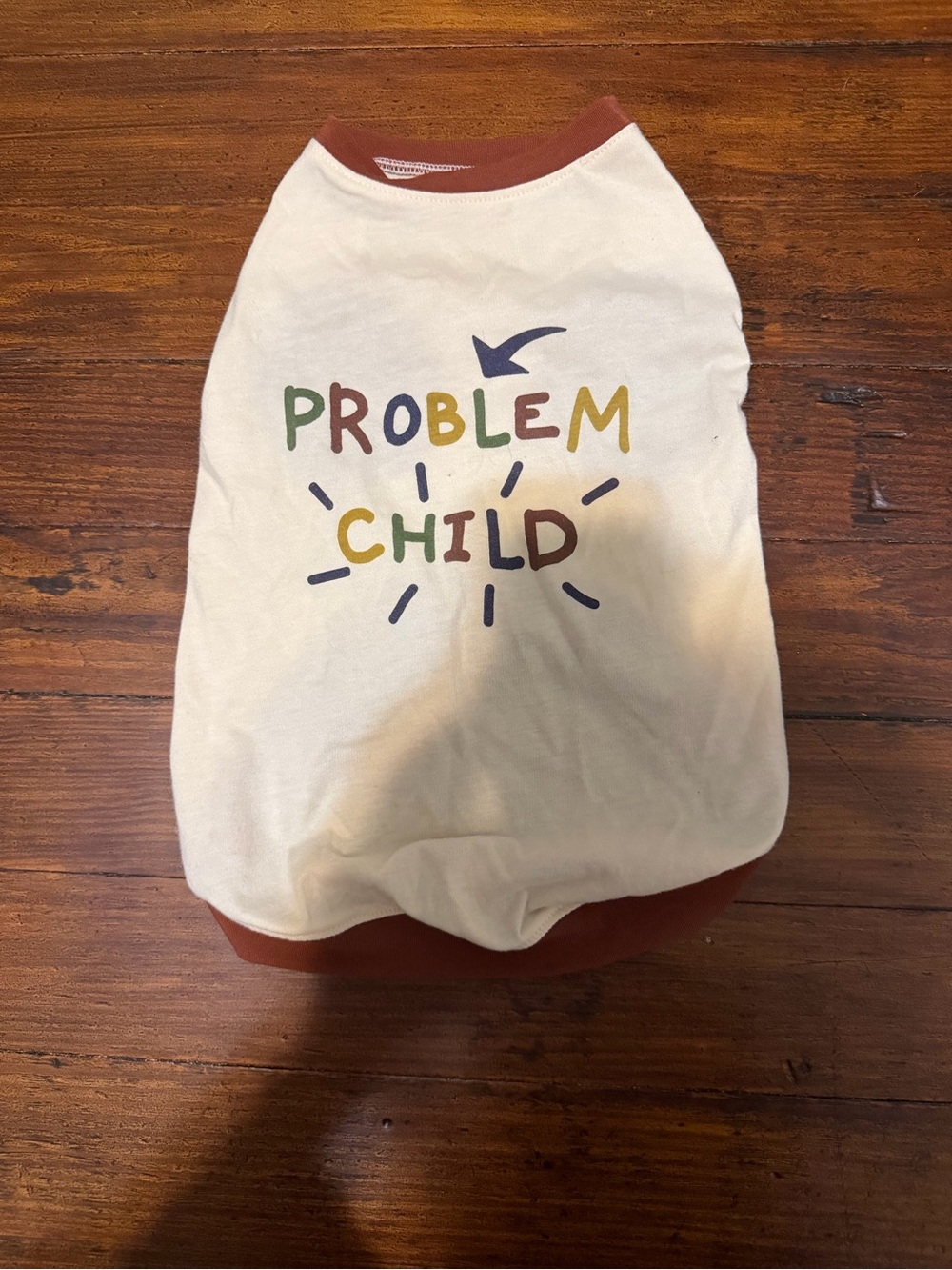 Dog 'Problem Child' Cream & Rust Graphic Tee